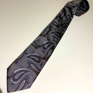 𝅺orvieto Vintage 100% Silk Mens Tie Paisley print Grayish Color